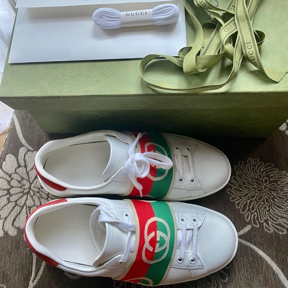 Gucci Ace Elastic Web 💯 Authentic - Picture 2 of 8